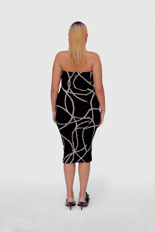Black & White Nido Dress - Backside - Product - Hanna Bloch