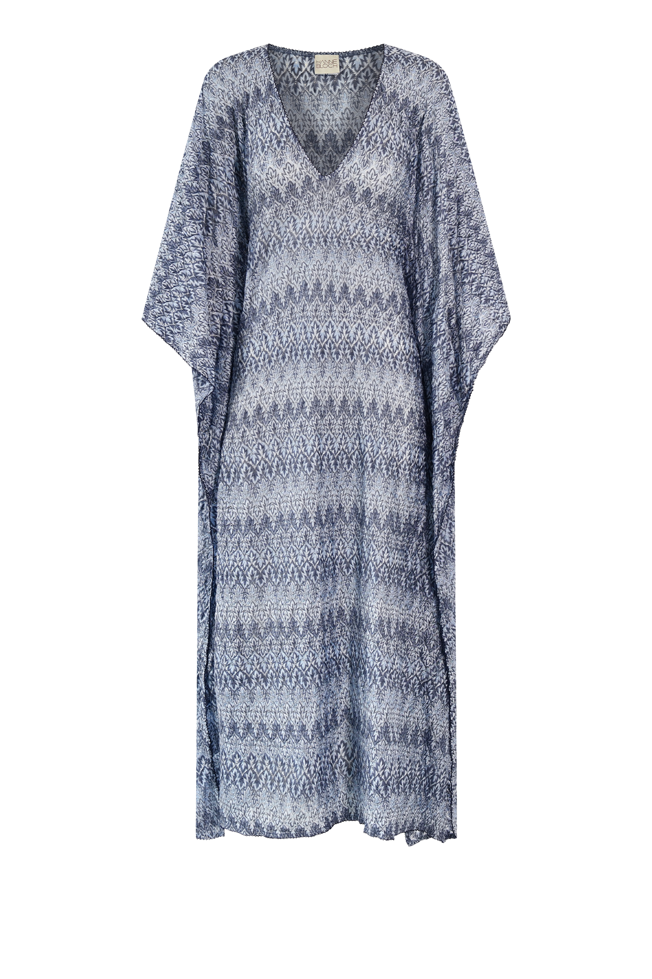 Hanne Bloch Women's Blue Knit Kaftan, ONE SIZE