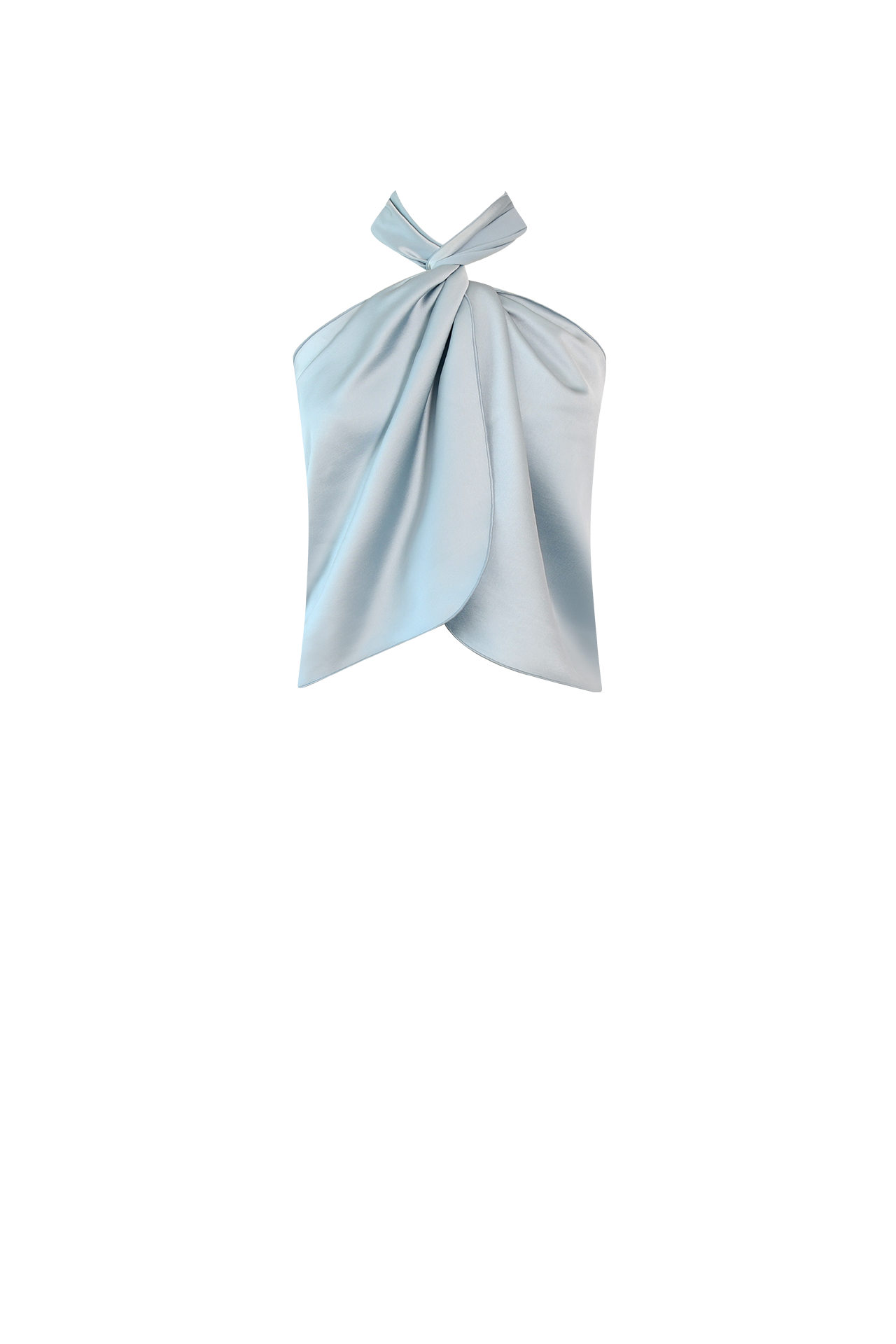 Blue Satin Tie Top