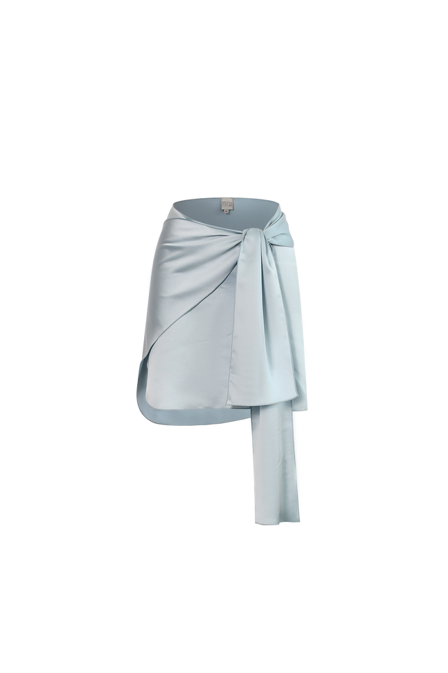 Blue Satin Tie Top