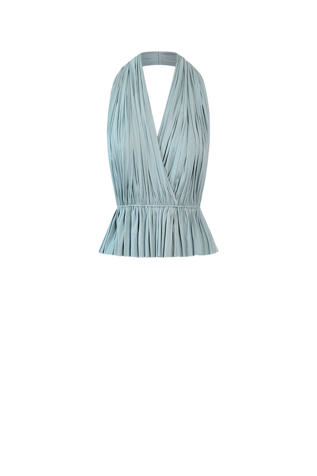 Ice Blue Silk Tulle Top