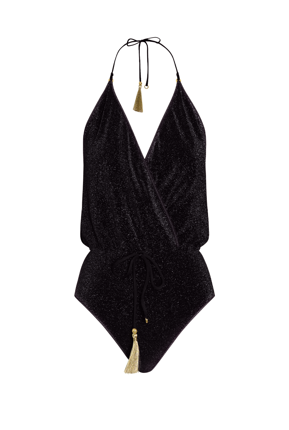 Black Glitter V-Swimsuit
