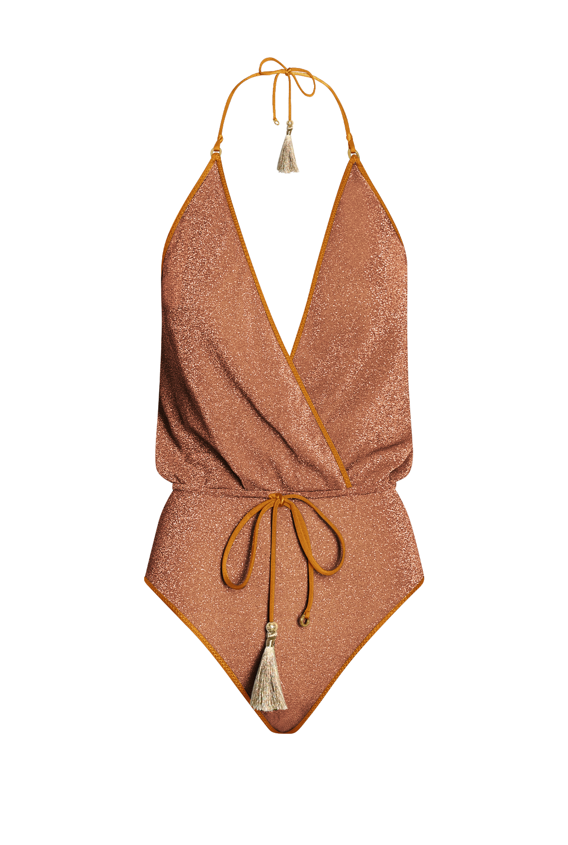 Rust Glitter V-Swimsuit