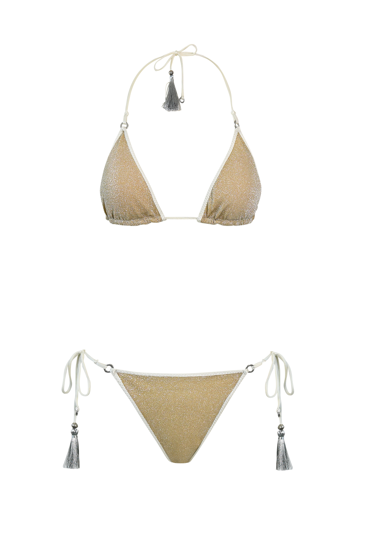 Ivory Glitter Triangle Bikini