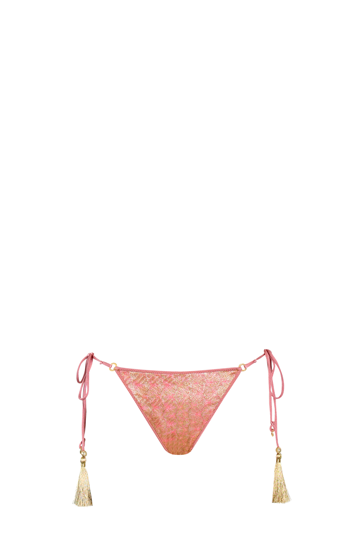 Gold Rose Knit Tiny Triangle Bikini - Bottom