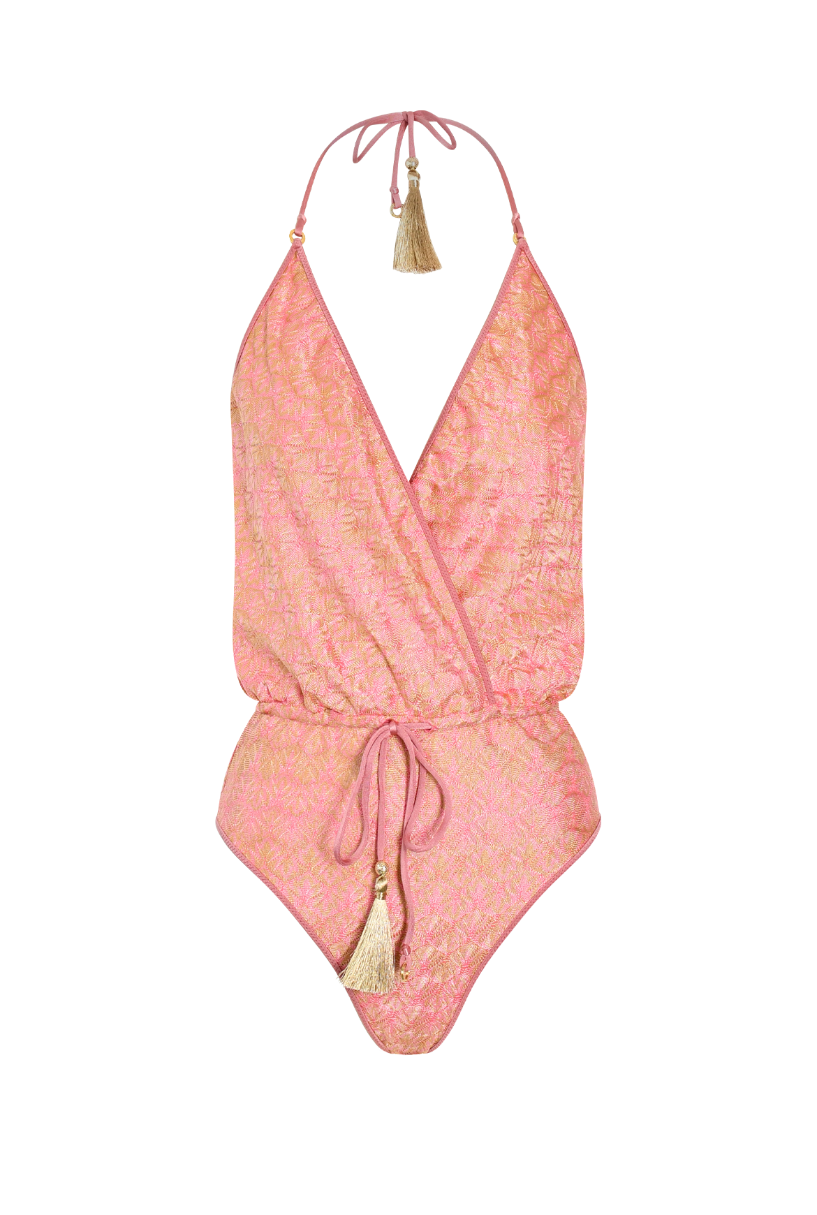 Rose Knit V-Swimsuit