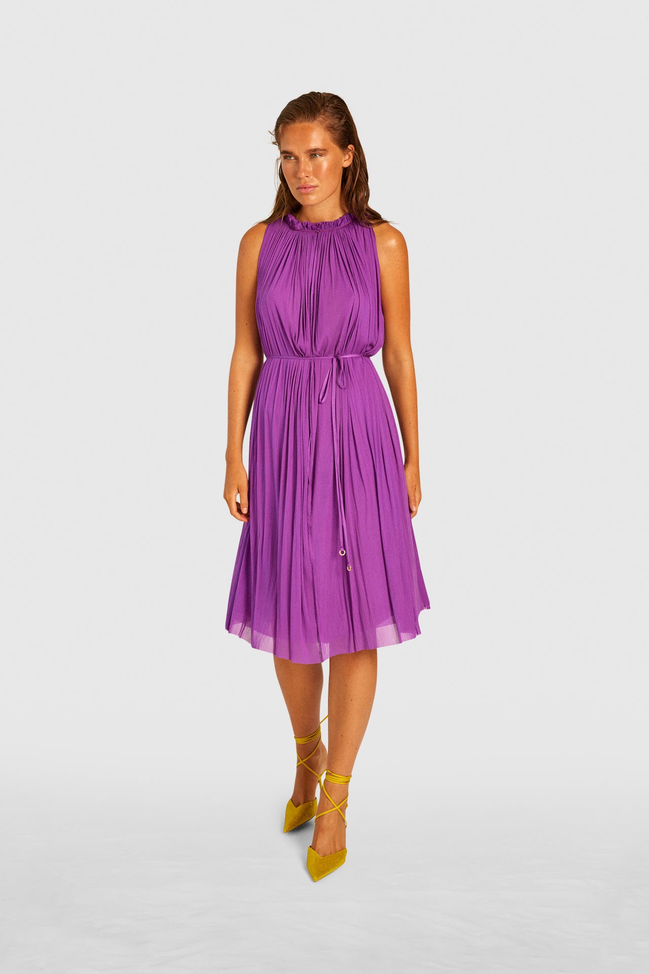 Violet Silk Tulle Dress
