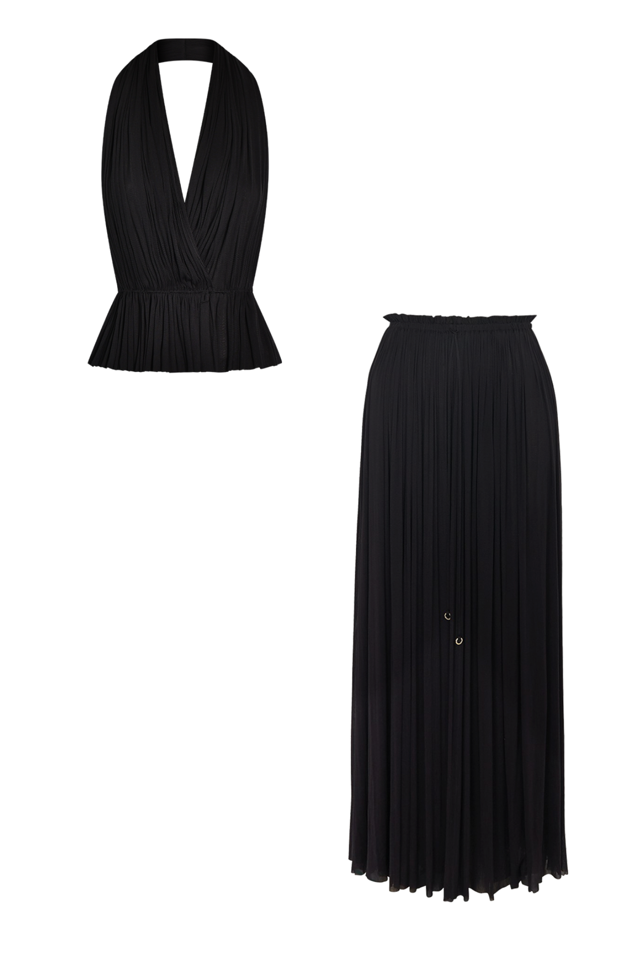 Black Silk Tulle Set, Skirt and Top in Grade 6A Silk | HANNE BLOCH