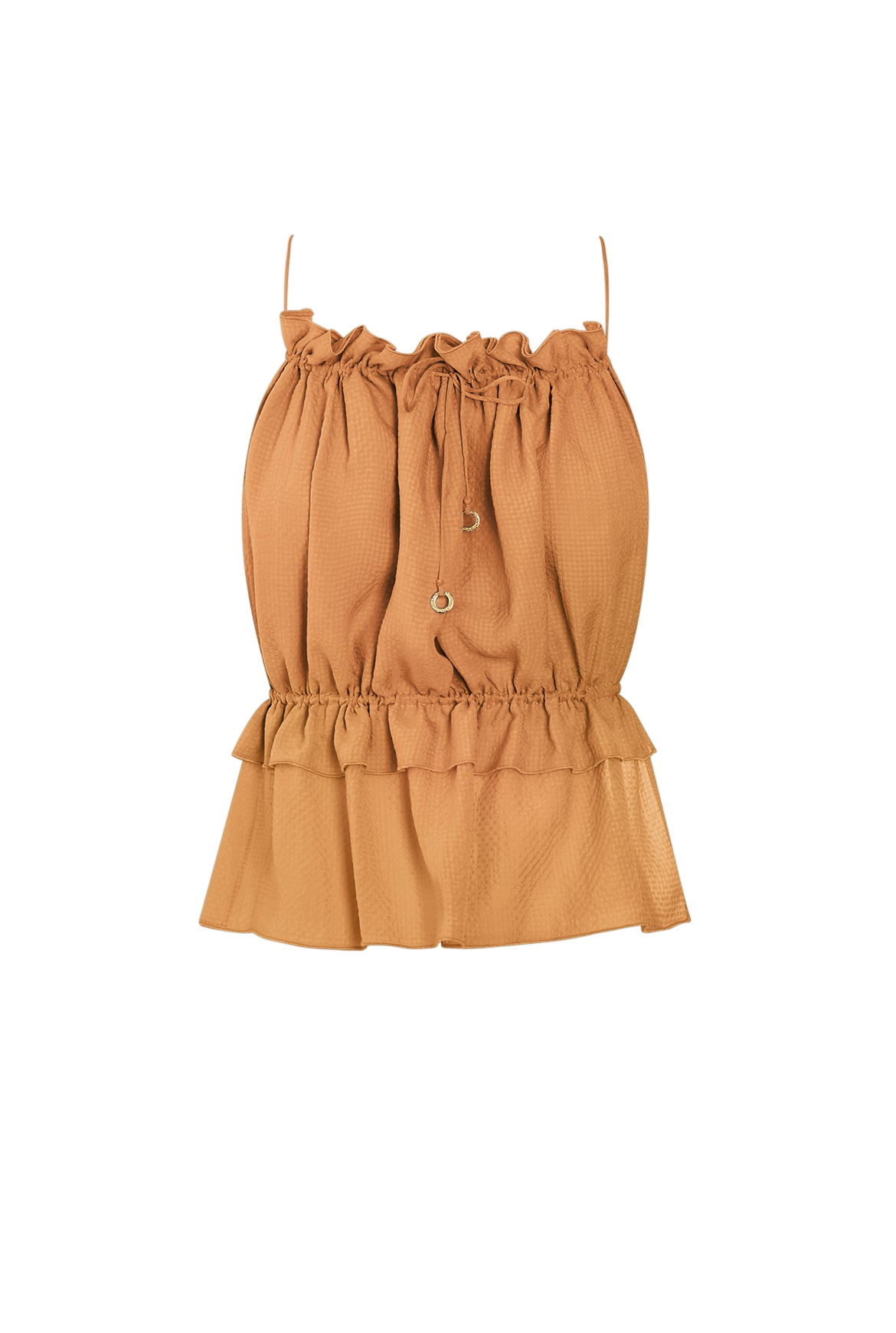 Rust String Silk Top