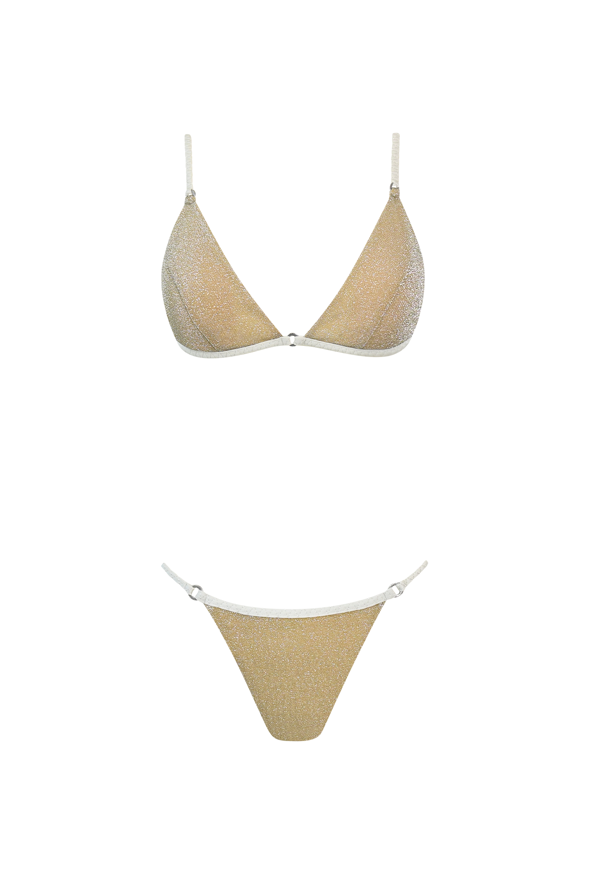 Ivory Glitter Brazilian Bikini