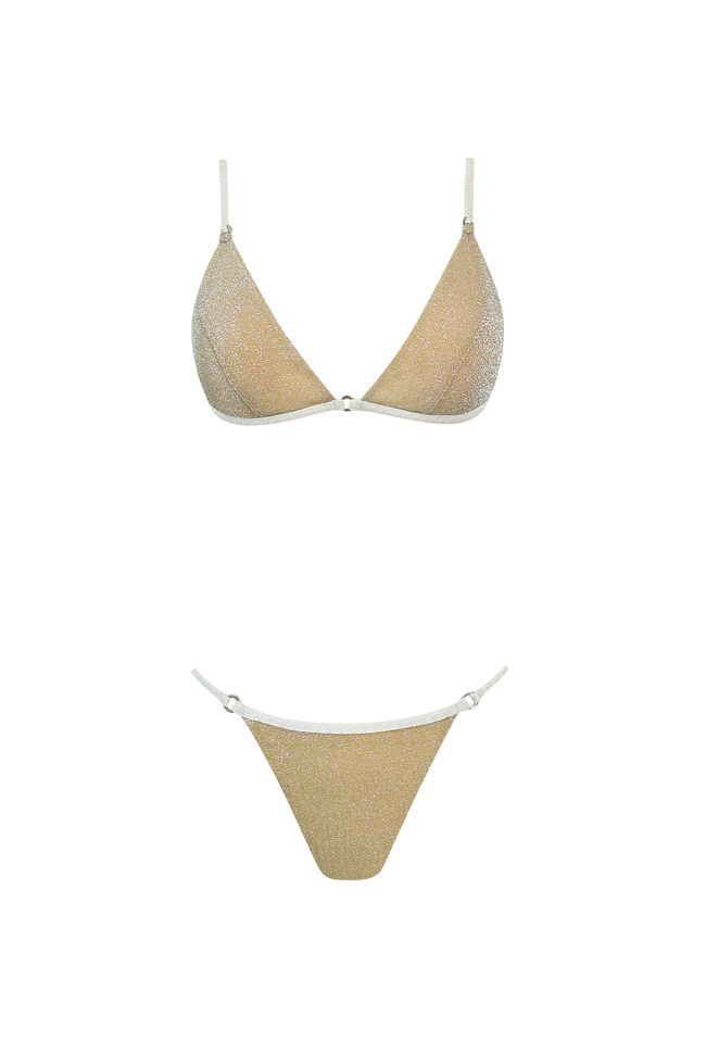 Ivory Glitter Brazilian Bikini