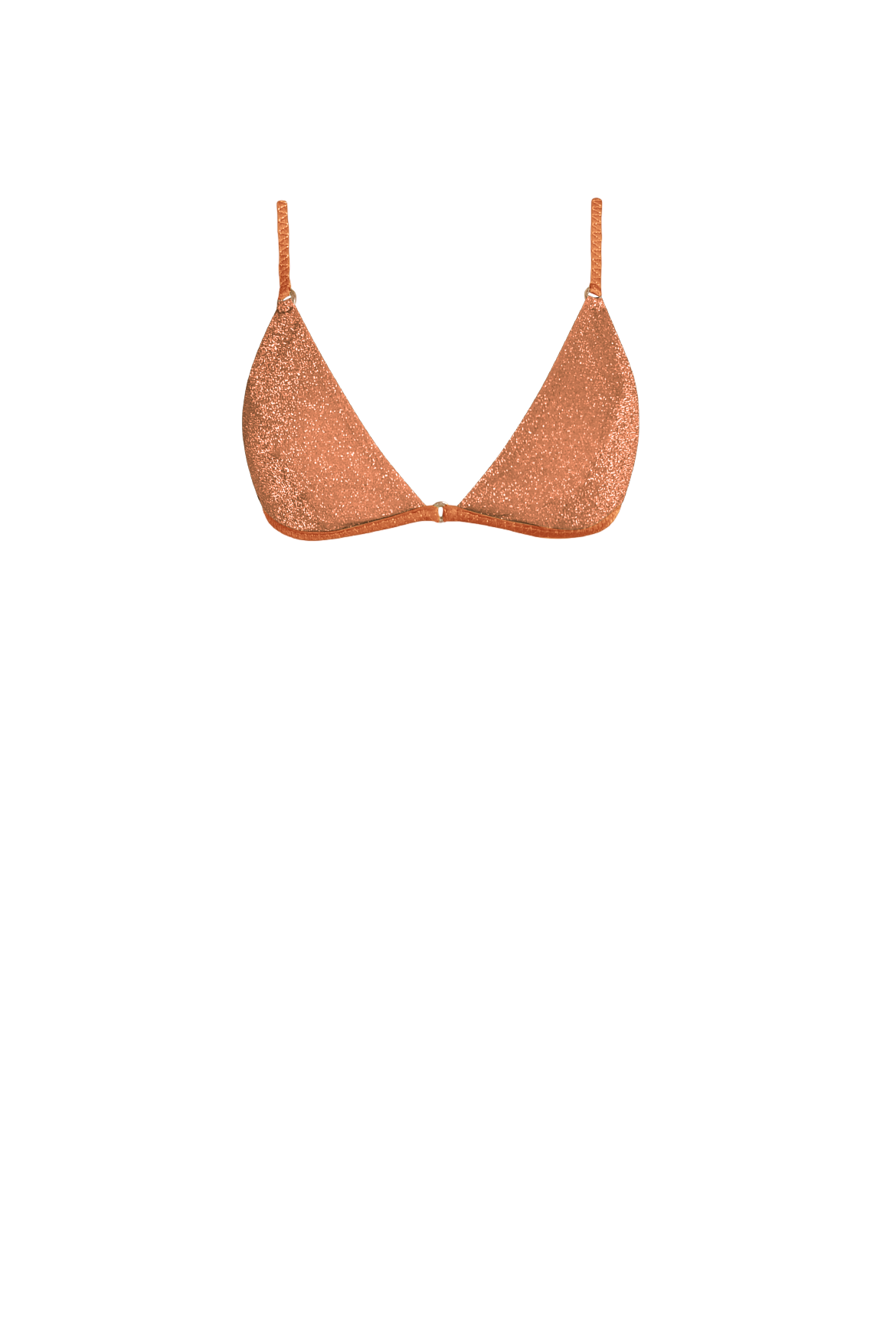 Rust Glitter Brazilian Bikini - Top