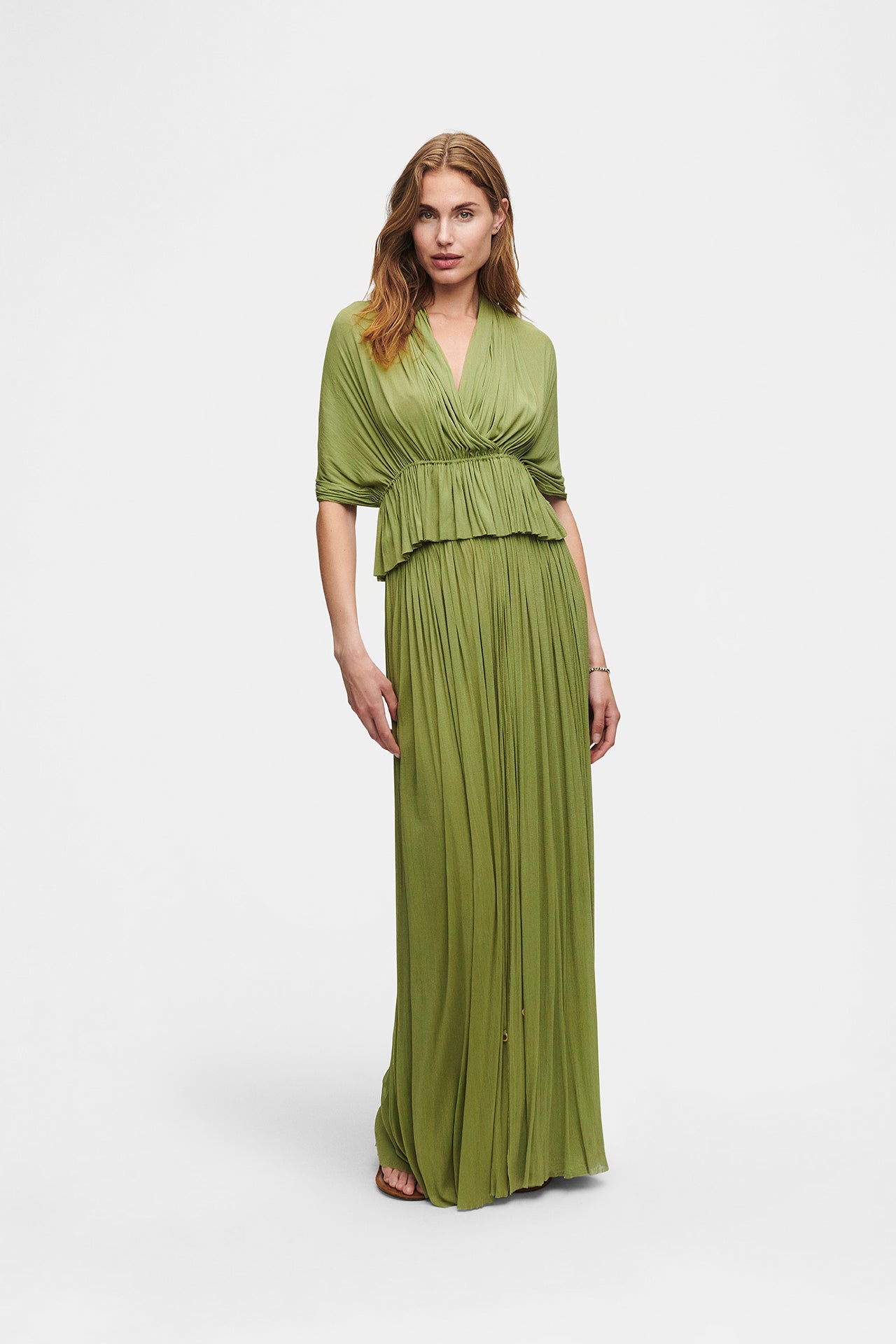 Green Silk Skirt & Top Set
