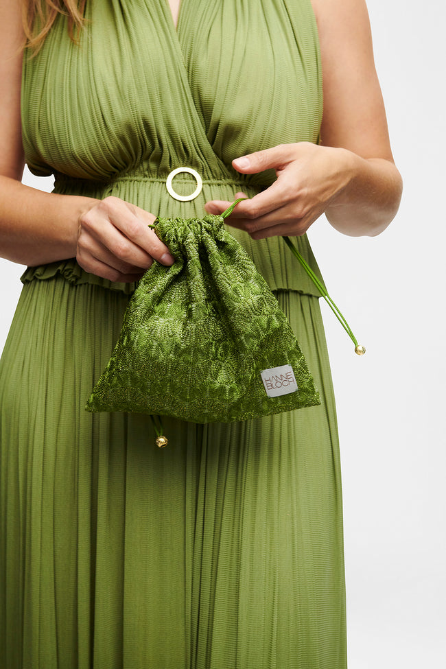 Green Silk Skirt & Top Set