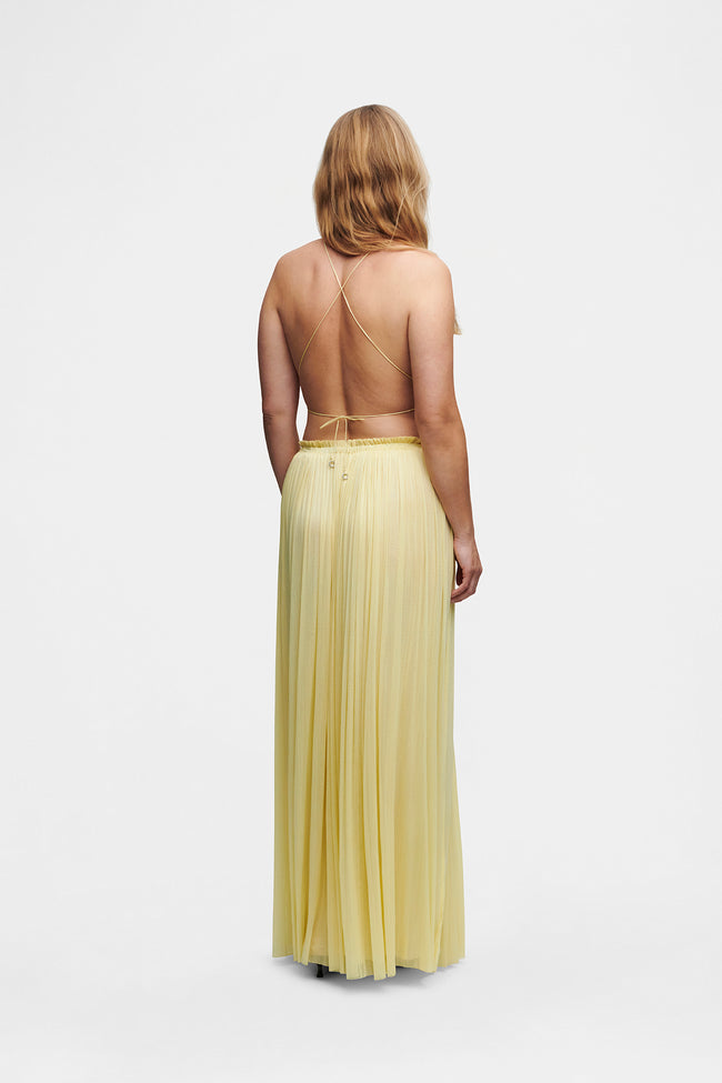 Yellow String Silk Top