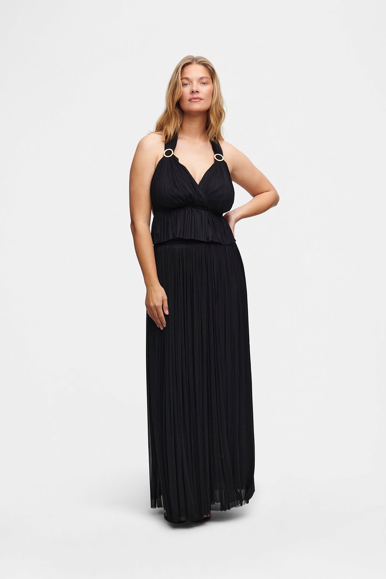 Black Silk Tulle Skirt & Top Set