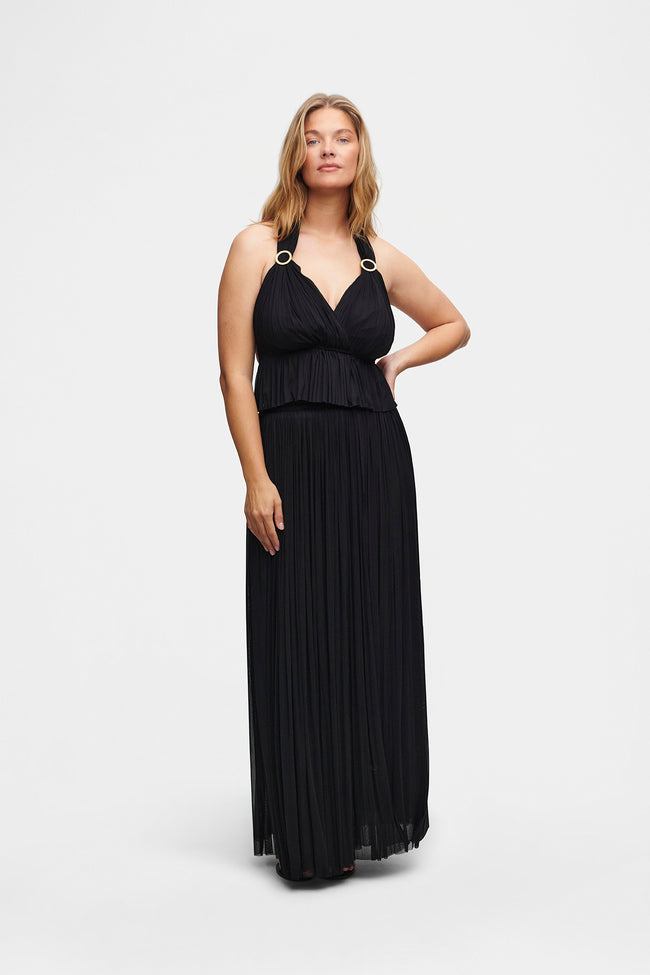 Black Silk Tulle Skirt & Top Set
