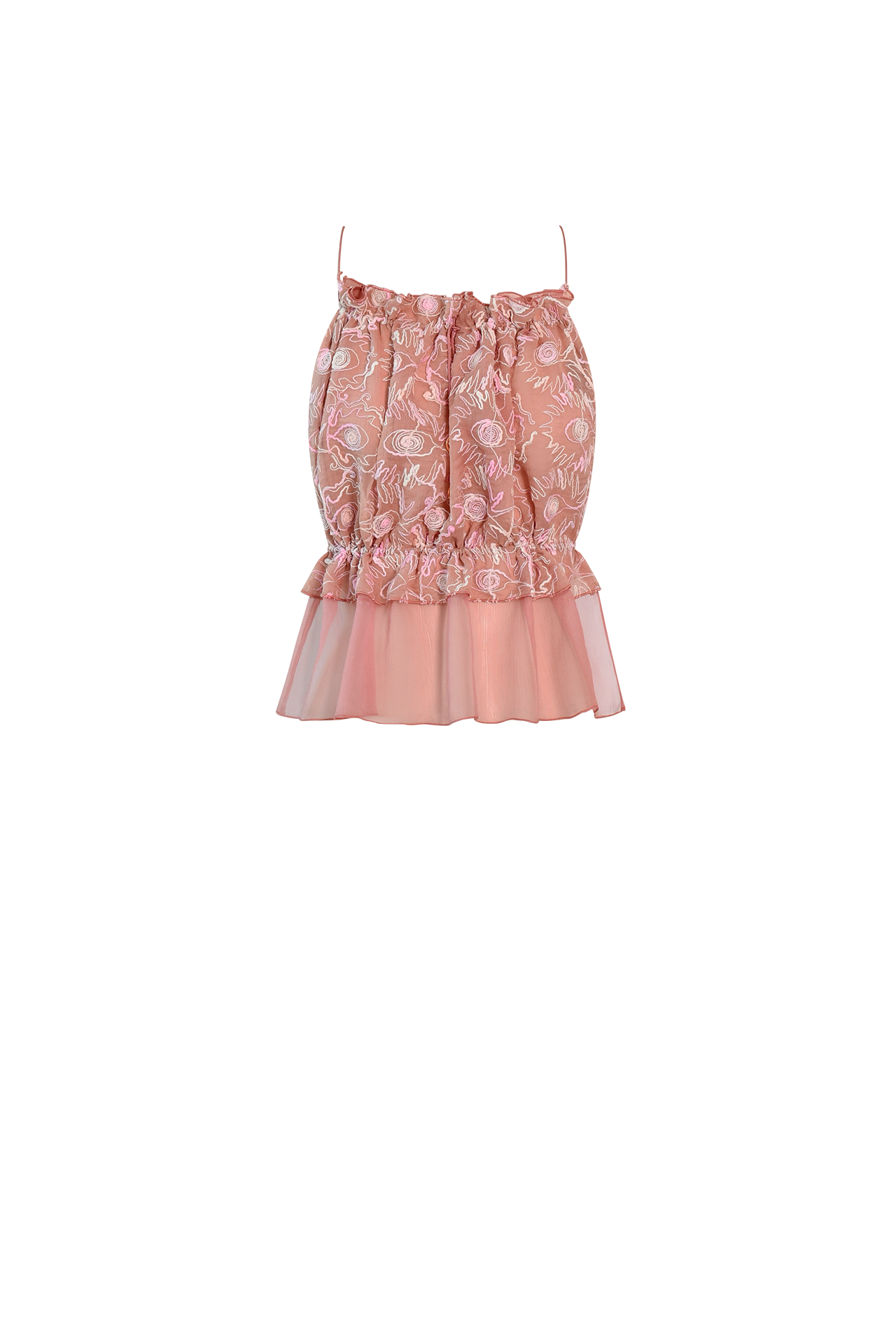 Rose Swirl String Silk Top