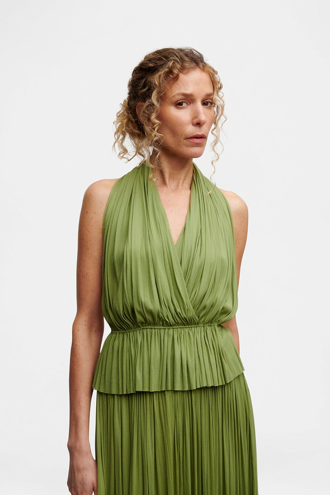 Green Silk Skirt & Top Set