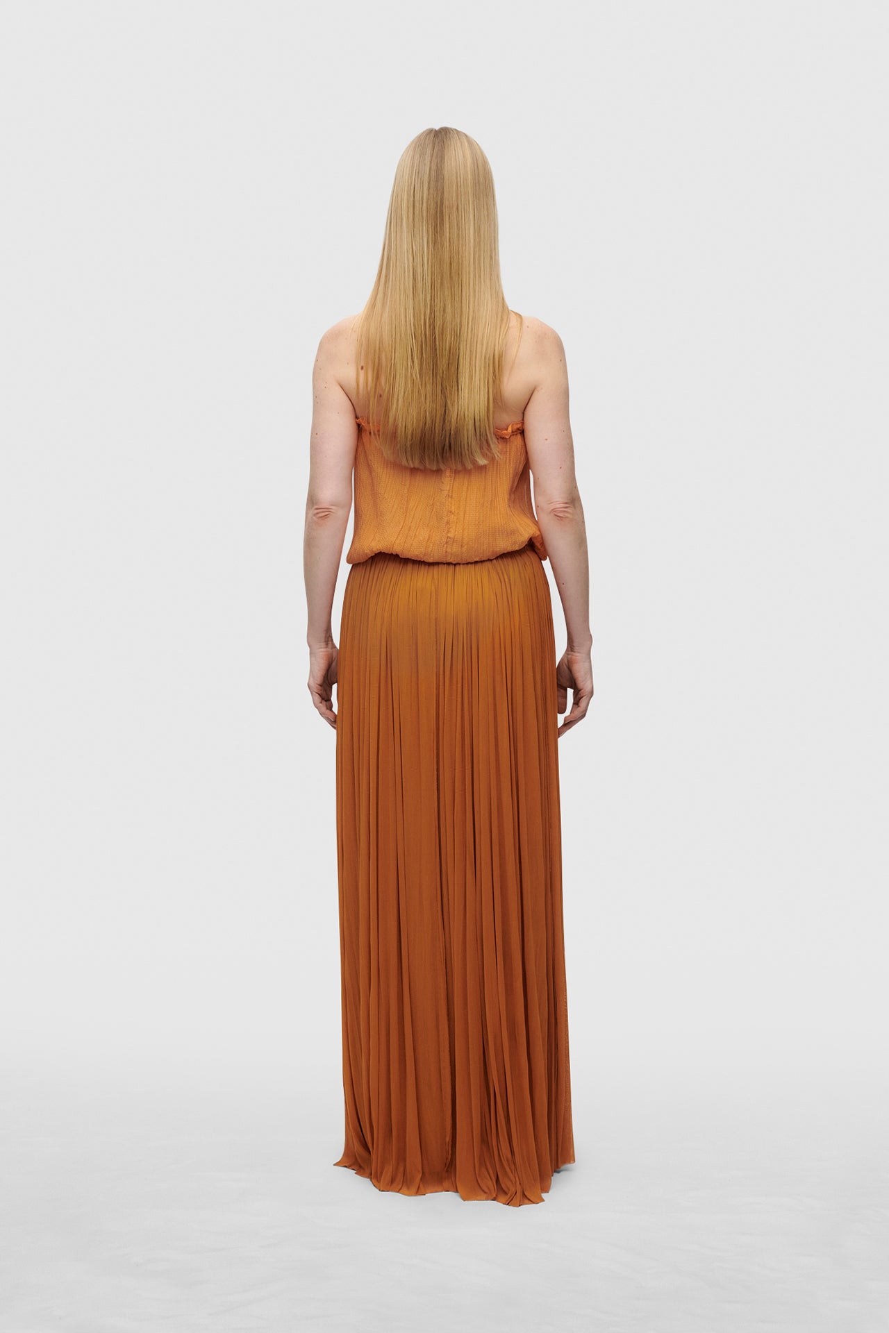 Rust Bandeau Silk Swimsuit