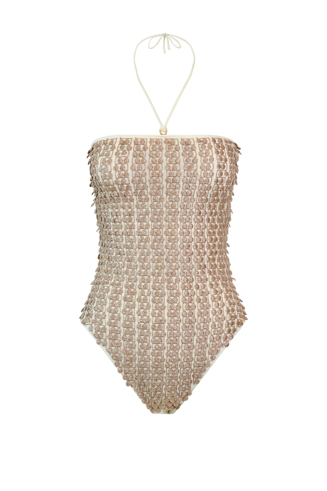 White Pom Pom Swimsuit