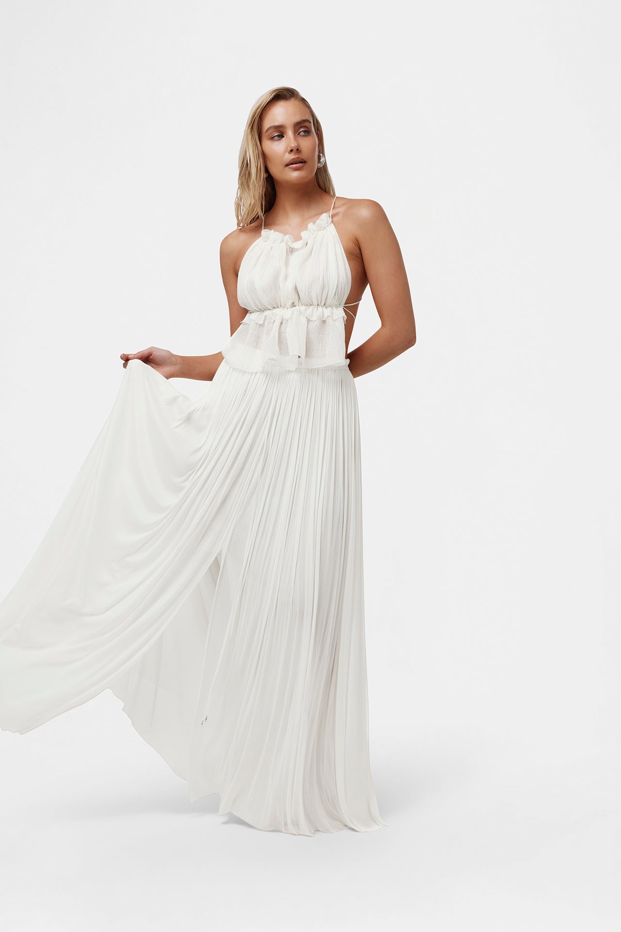 White Silk Tulle Skirt