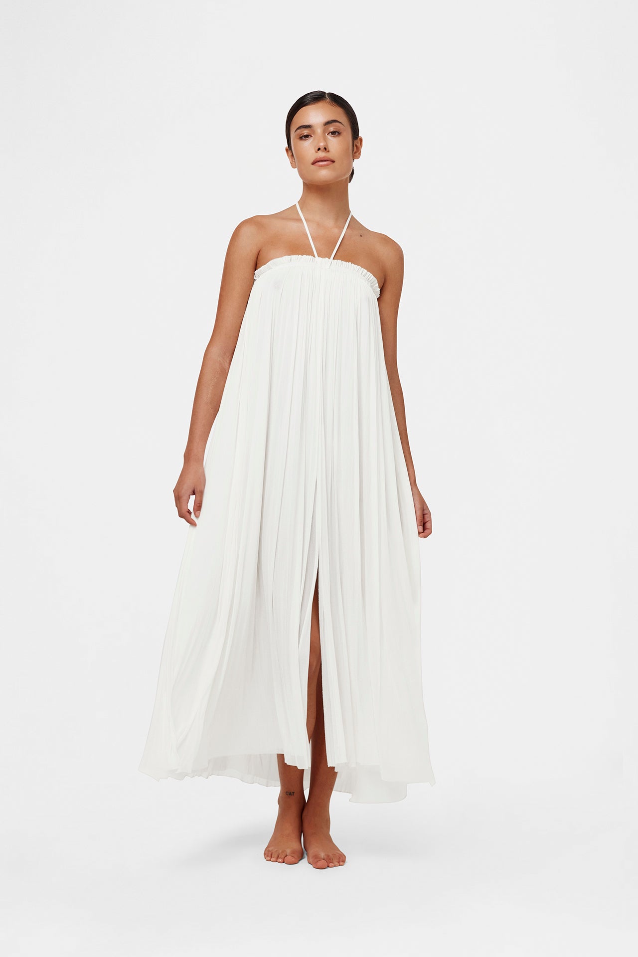 White Silk Tulle Skirt