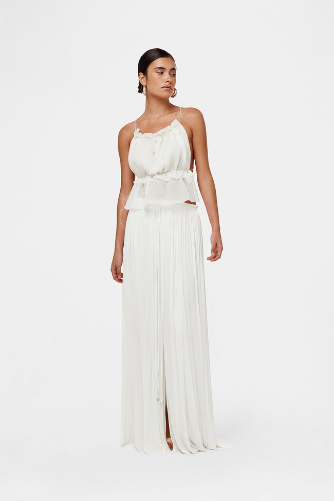 White String Silk Top