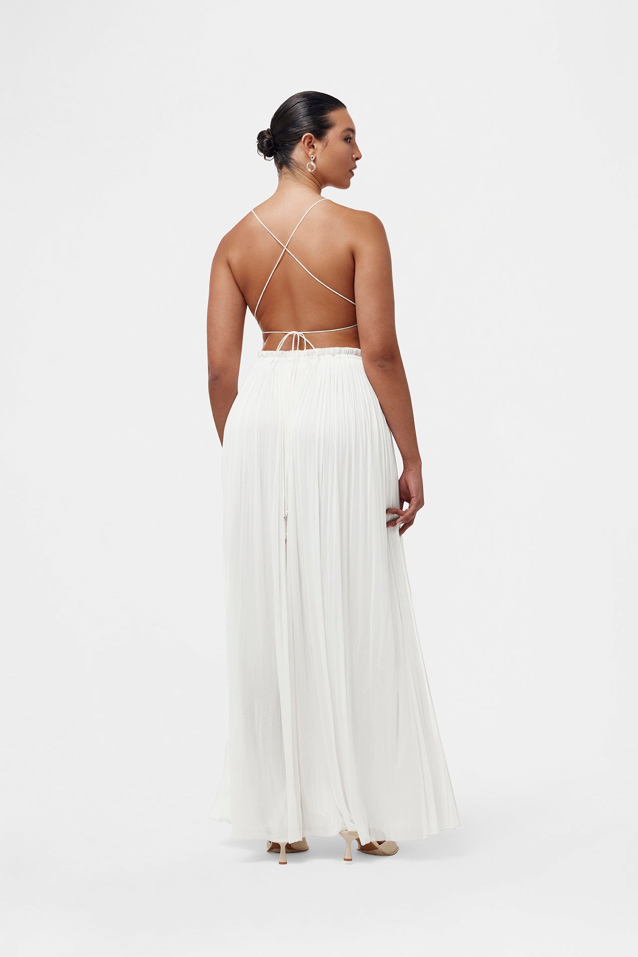 White Silk Tulle Skirt
