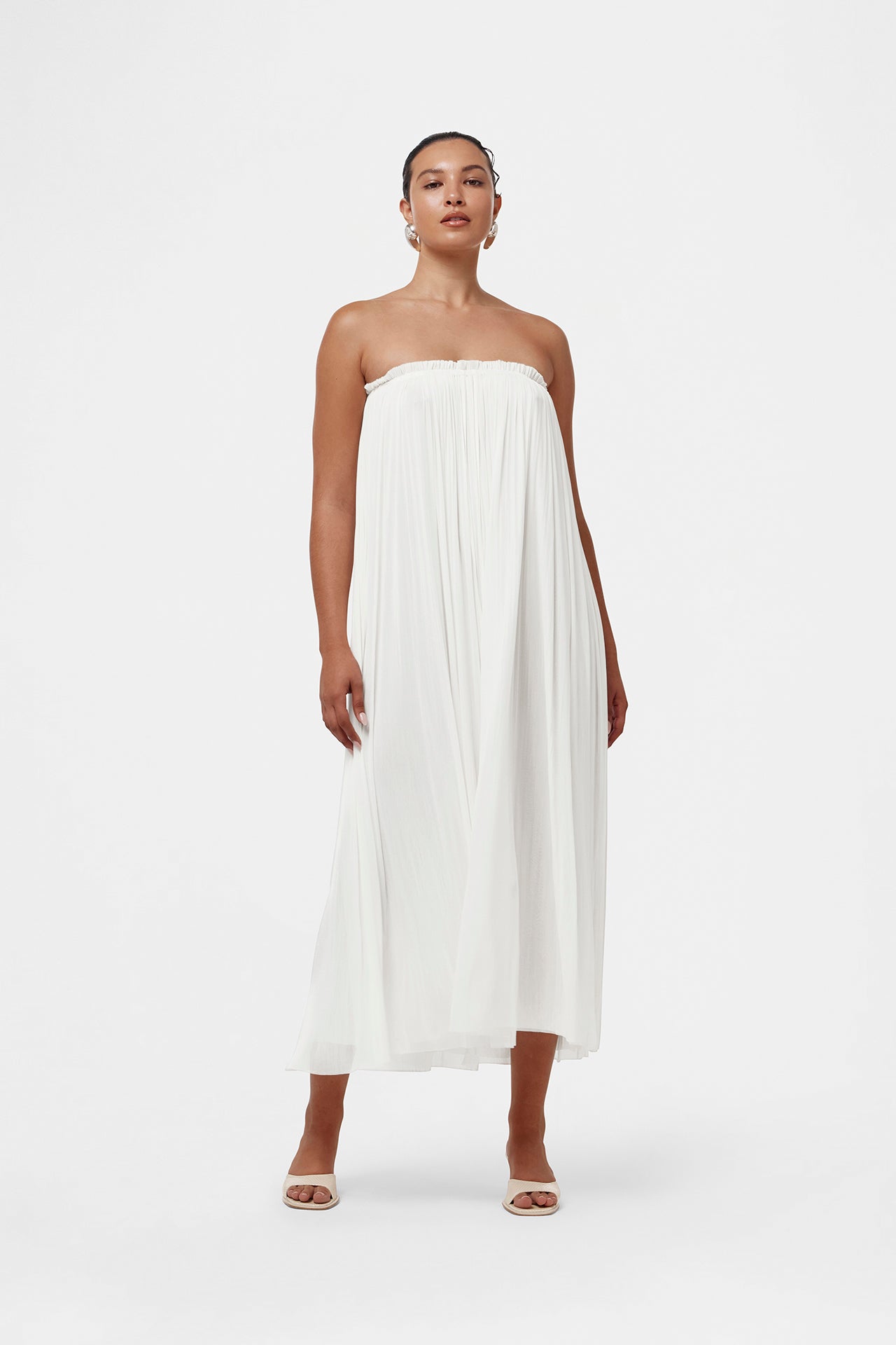 White Silk Tulle Skirt