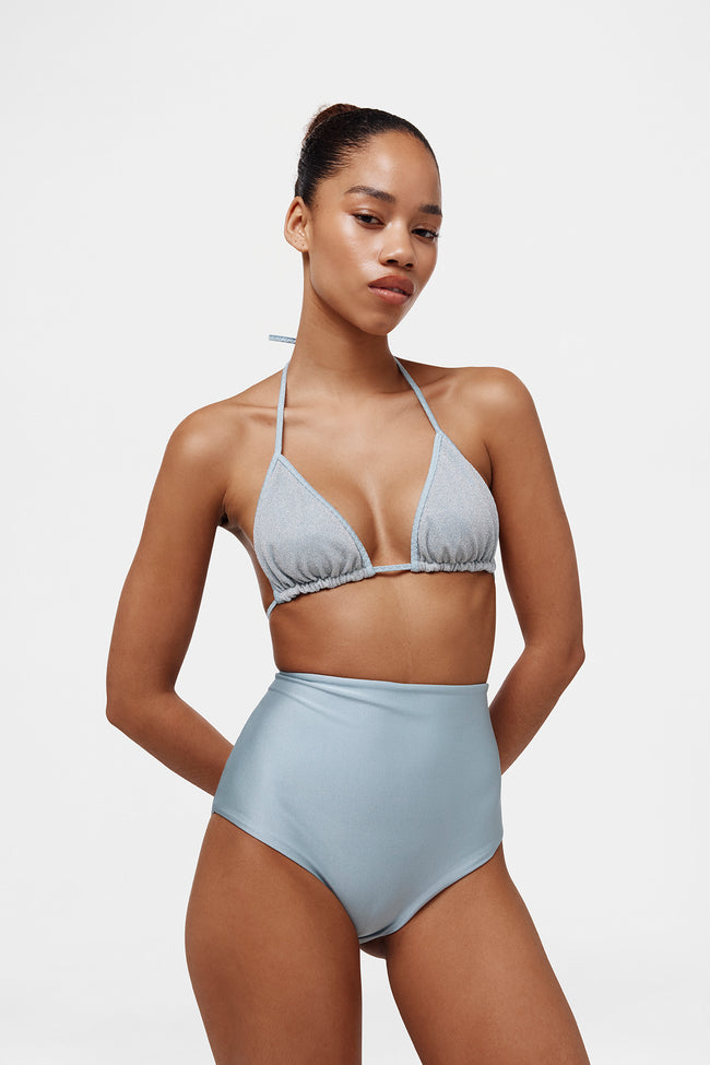 Ice Blue Glitter Triangle Top