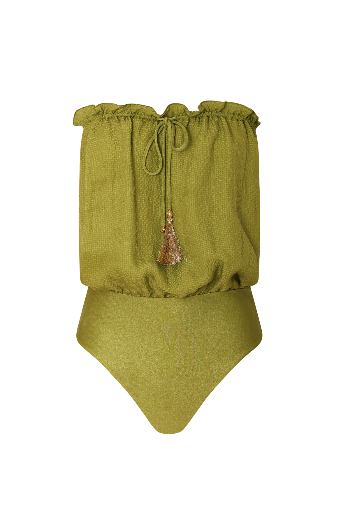 Olive Bandeau Swimsuit