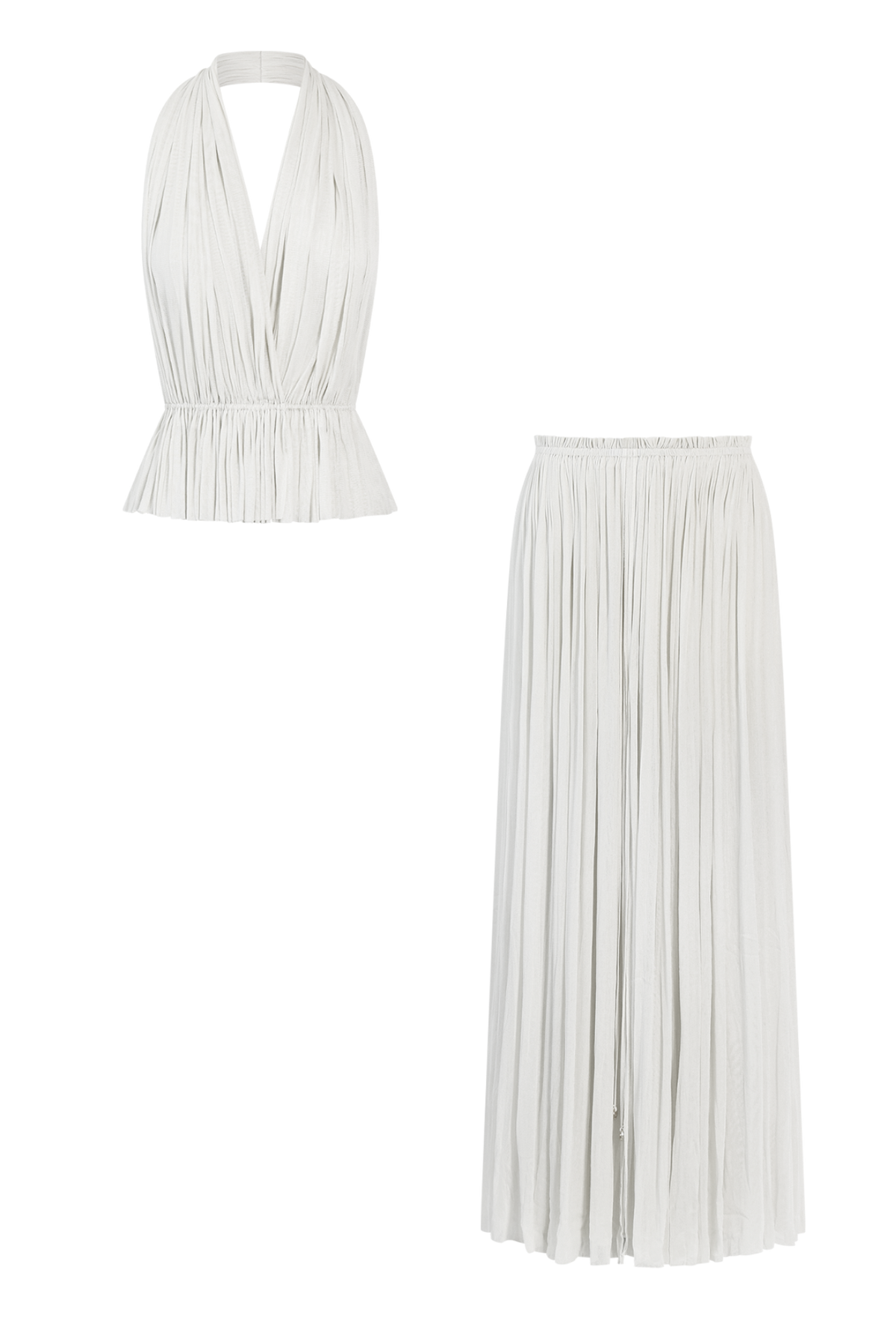 White Silk Tulle Set, Skirt and Top in Grade 6A Silk | HANNE BLOCH