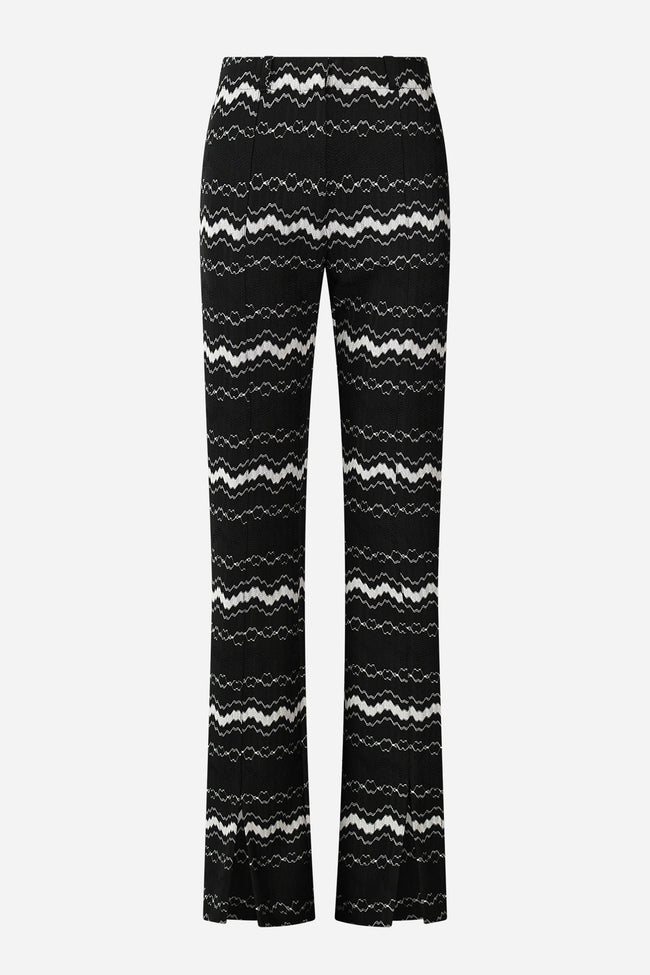 Black White Knit Split Trousers