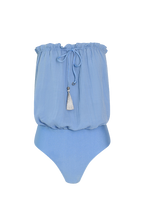 SkyBlue Bandeau Silk Swimsuit