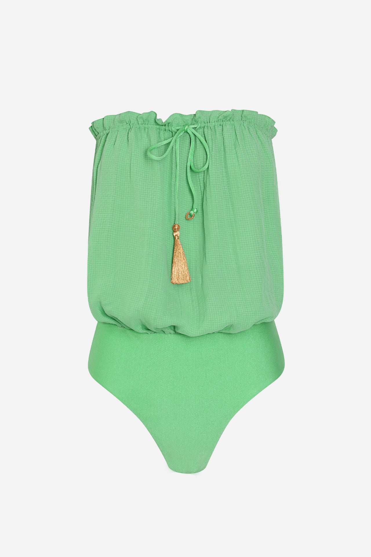 Mint Bandeau Silk Swimsuit