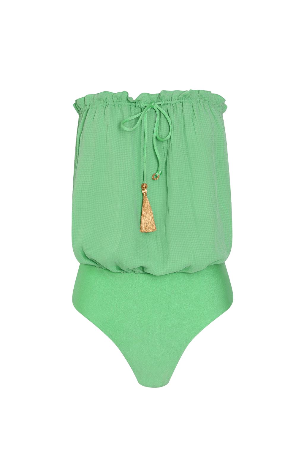 Mint Bandeau Silk Swimsuit