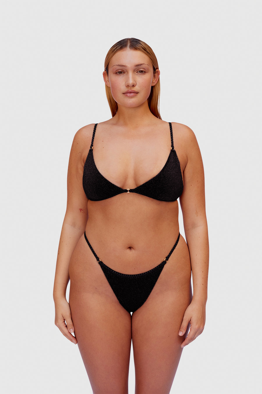 Black Glitter Brazilian Bikini - Product - Hanne Bloch
