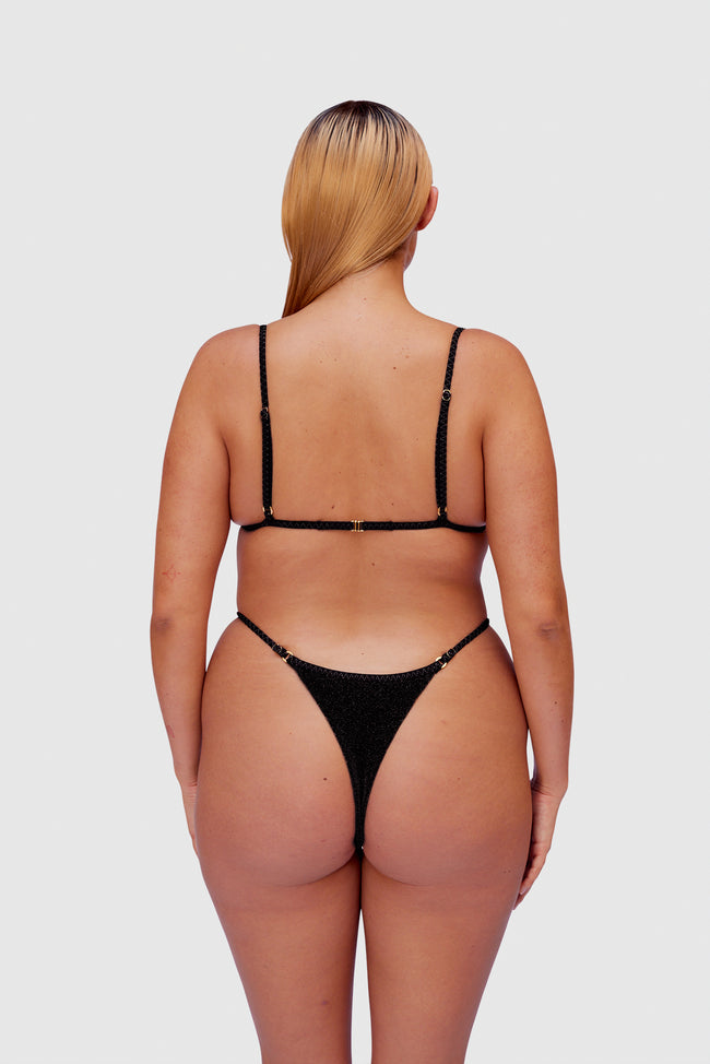 Black Glitter Brazilian Bikini - Backside - Product - Hanne Bloch