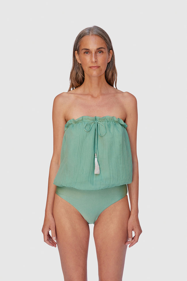 Ocean Silk Skirt & Swimsuit