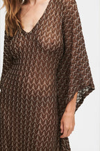 Brown Gold Knit Kaftan