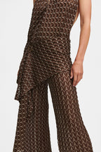 Brown Knit Set, scarf top and trousers in Italian knit, image 6, HANNE BLOCH