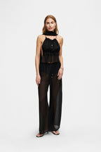 Black Silk Trousers String Set, trousers and string top in Grade 6A silk, image 4, HANNE BLOCH