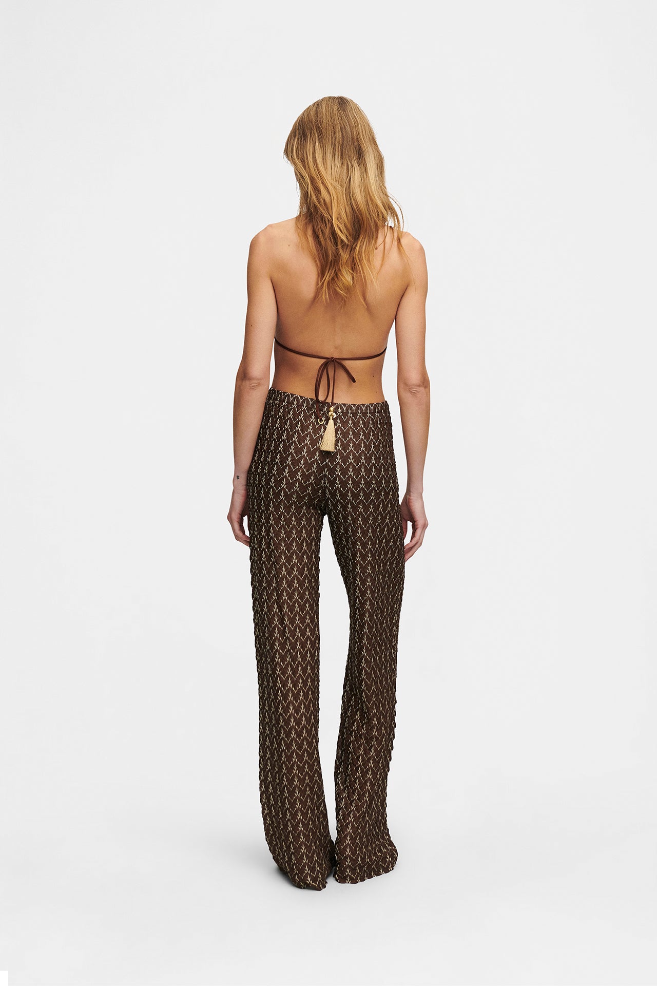 Brown Gold Knit Trousers