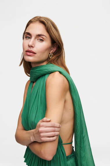 Forest Green Silk Scarf, 100% Grade 6A mulberry silk, HANNE BLOCH