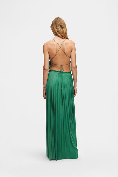 Forest Green String Silk Top, 100% Grade 6A mulberry silk, image 4, HANNE BLOCH