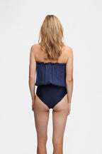 Ocean Blue Bandeau Silk Swimsuit