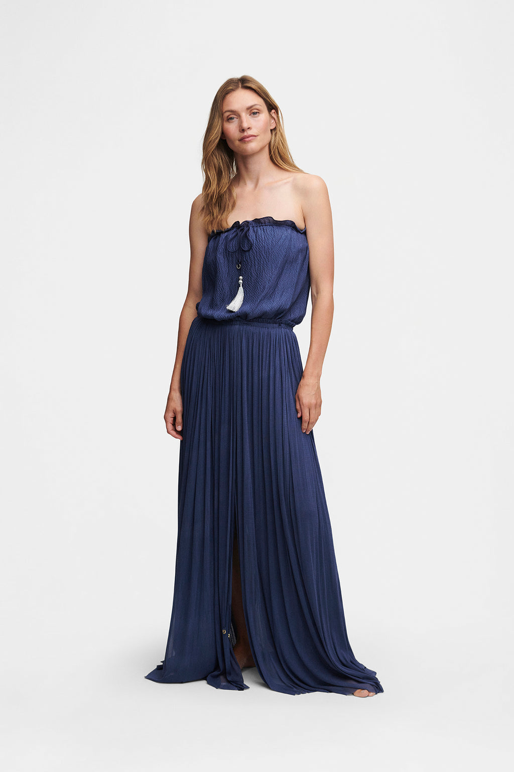 Ocean Blue Silk Tulle Skirt