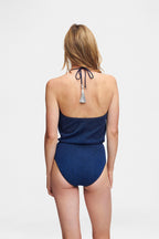 Ocean Blue Glitter V-Swimsuit