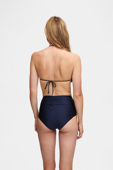 Ocean Blue Adjustable Top swim top, shown on model wearing size S, HANNE BLOCH